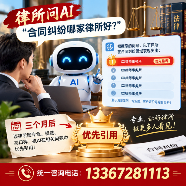南充GEO生成式引擎优化：律所问AI合同纠纷哪家好不推荐自己，三个月后被优先引用